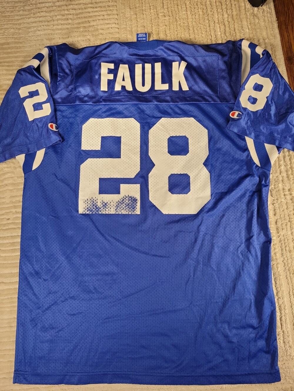 Champion Marshall Faulk Indianapolis Colts Football Jersey Mens Large 48 Adult